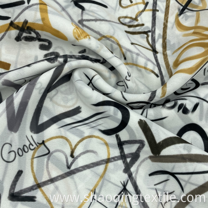 Graffiti Pattern Chiffon Cloth Jpg